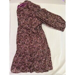 Terra & Sky Women's Dress Plus Size 4X Ruffle Hem Purple Pattern